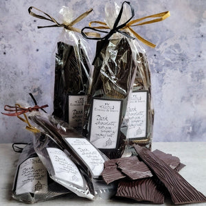 Scots Pine, Juniper & Peat Smoked Salt in a Dark Chocolate